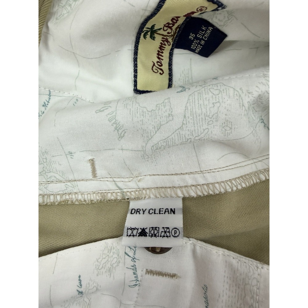 Tommy Bahama Relax Shorts Mens 100% Silk Pleated Khaki Chino Summer, Size 35 - Picture 5 of 7
